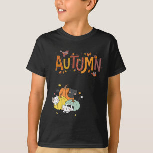 Trio Cute Pumpkin Cats Hallo Herfst herfst Funny T-shirt