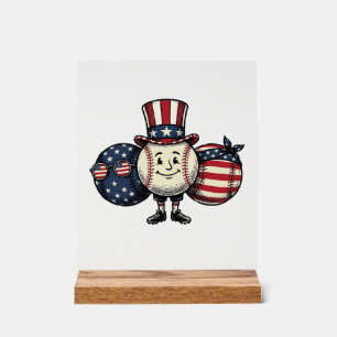 Trio de baseball patriotique Vintage Vector Shirt_