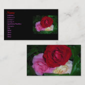 Trio de Cartes de visite Rose (Devant / Derrière)