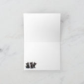 Trio de chatons noirs carte pliée (Intérieur)