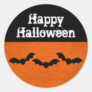Trio de chauves-souris Stickers Halloween, Orange