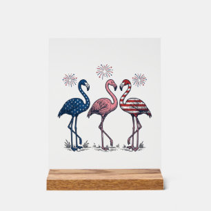 Trio de flamants patriotiques dessin de gravure vi