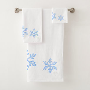 Trio de flocons de neige bleu givré Elegany Airbru