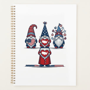 Trio de gnomes patriotiques dessin vectoriel vinta