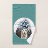Trio de Labradoodle Noël (Serviette à main)