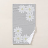 Trio de marguerites blanches Serviette à main gris (Serviette à main)