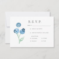 Trio de myrtilles biologiques aquarelle RSVP