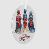 Trio de poules d'hiver Noël (devant)