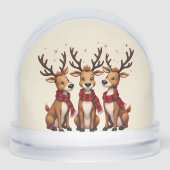 Trio de rennes de Noël mignon avec des carreaux (Avant)