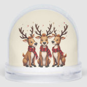 Trio de rennes de Noël mignon avec des carreaux (Arrière)