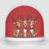 Trio de rennes de Noël mignon avec des carreaux (Avant)