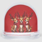 Trio de rennes de Noël mignon avec des carreaux (Arrière)
