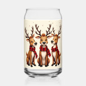 Trio de rennes de Noël mignon avec des carreaux (Recto)