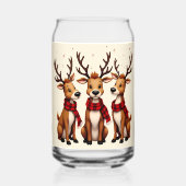 Trio de rennes de Noël mignon avec des carreaux (Verso)