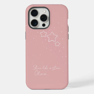 Trio d'étoiles en rose et blanc avec message et no