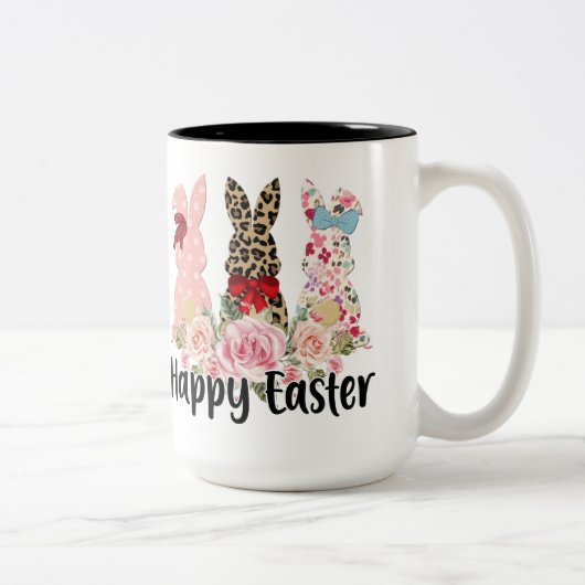Trio Fantaisiste de Tasses de Lapins de Pâques (Droit)