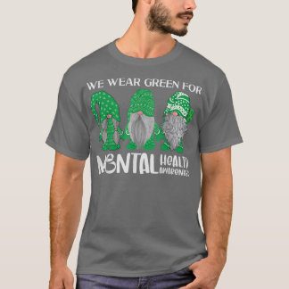 Trio Gnome in mei Draag we groen voor geestelijke T-shirt