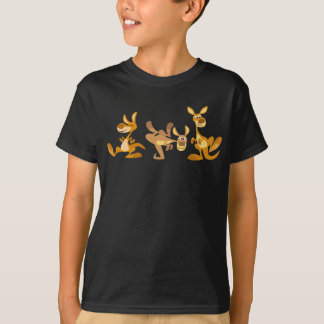 Trio Mignon de Kangourous de Dessin Animé T-Shirt 