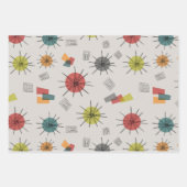 Trio moderne du milieu du siècle 4 feuilles de pap (Devant)