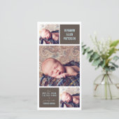 Trio moderne Photo Baby Boy Faire-part de naissanc (Debout devant)