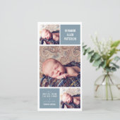 Trio moderne Photo Baby Boy Faire-part de naissanc (Debout devant)