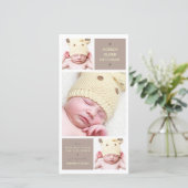 Trio moderne Photo Baby Girl Faire-part de naissan (Debout devant)