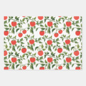Trio of Tomato Plant Pattern Wrapping Paper Sheets (Voorkant 2)