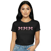 Trio Rose Ruban Mignon Coquette Tshirt Esthétique
