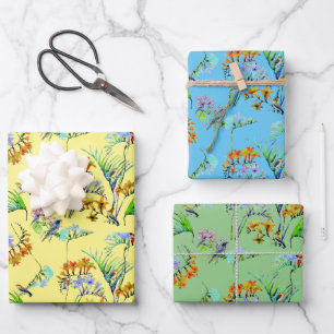 Trio tropisch paradijs inpakpapier vel
