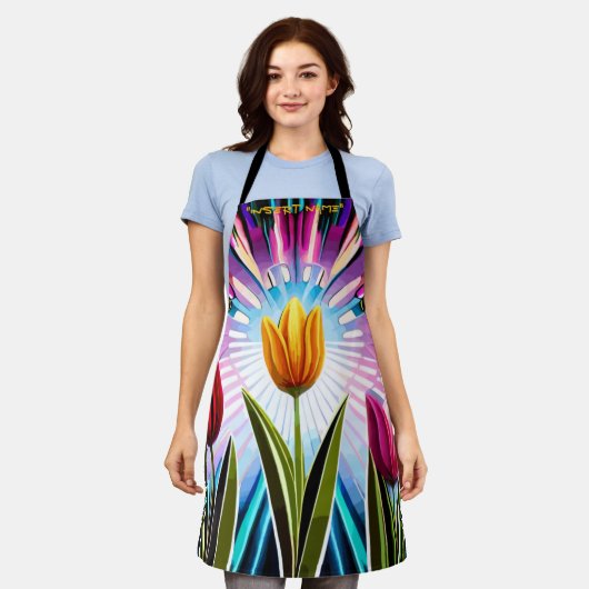 Trio Tulips: Een springen van Springtime Beauty Schort (Gedragen)