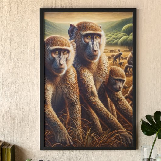 Trio van Apen Frolicking Poster
