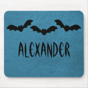 Trio van Bats Halloween Mousepad, donkerblauw Muismat