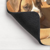 Trio van boxer puppies mousepad muismat (Hoek)
