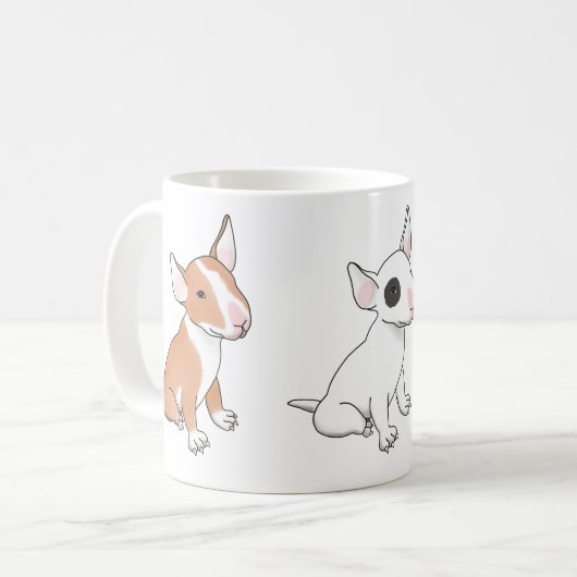 Trio van Bullie Pups mok (Voorkant links)