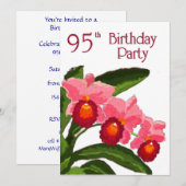 Trio van Cattleyas Birthday Party 95 Kaart (Voorkant / Achterkant)