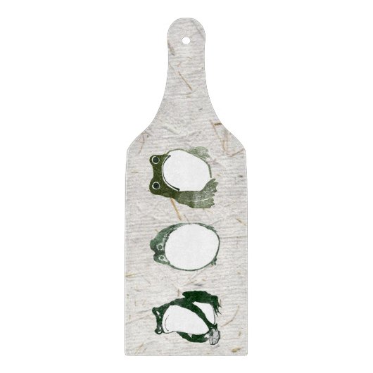 Trio van chagrijnige Japanse kikkers Toads 19e eeu Snijplank (Voorkant)