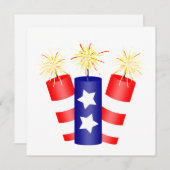 Trio van Firecrackers voor 4 juli Kaart (Voorkant / Achterkant)