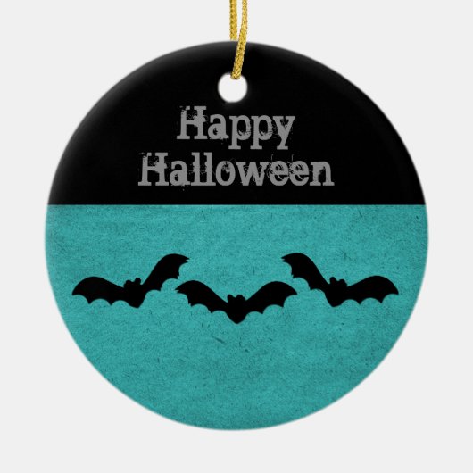 Trio van het Ornament van Bats Halloween, Blauwgro (Voorkant)