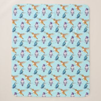 Trio van Hummingvogels met Aqua Background Sherpa Deken