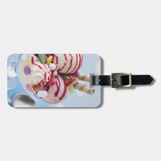 Trio van Ice Cream en Sweet Sundae Bagagelabel (Voorkant horizontaal)
