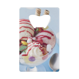 Trio van Ice Cream en Sweet Sundae Kredietkaart Flessenopener