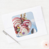 Trio van Ice Cream en Sweet Sundae Vierkante Sticker (Envelop)