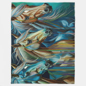 Trio van Paarden Fleece Deken (Voorkant)