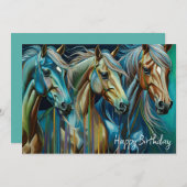 Trio van Paarden Verjaardag (Voorkant / Achterkant)