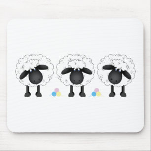 Trio van schapen muismat