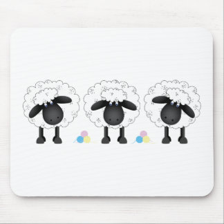 Trio van schapen muismat