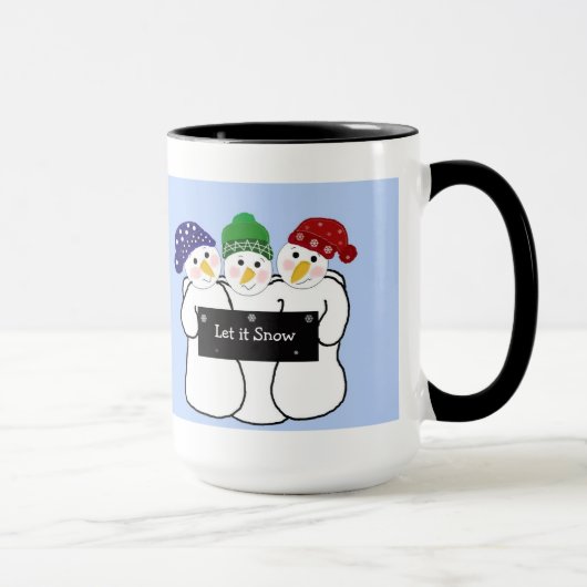 Trio van Snowmen met Sneeuwteken Mok (Rechts)