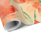 Trio van Tropisch rood Sinaasappel Cadeaupapier (Rol Hoek)