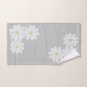 Trio van White Daisies Silver Grey Hand Towel Handdoek (Handdoek)