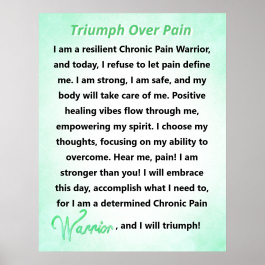 triomf over pijn chronische pijn krijger poster (Voorkant)